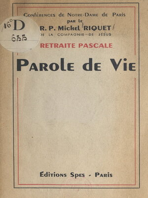 cover image of Parole de vie